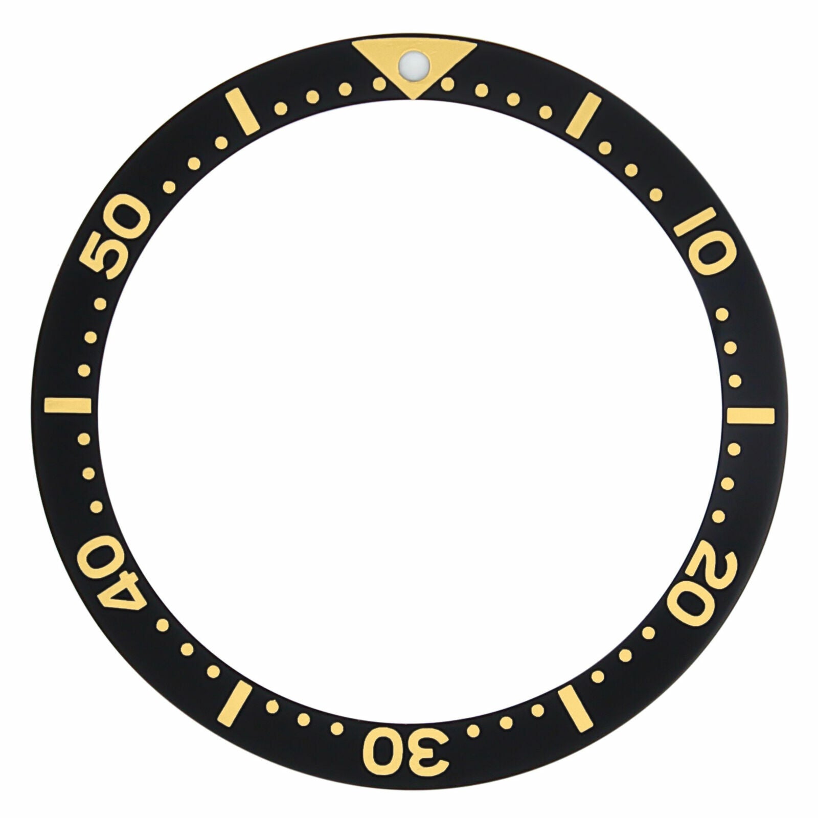 REPLACEMENT BEZEL INSERT BLACK FOR WATCH WITH GOLD FONT 38MM X 31.50MM