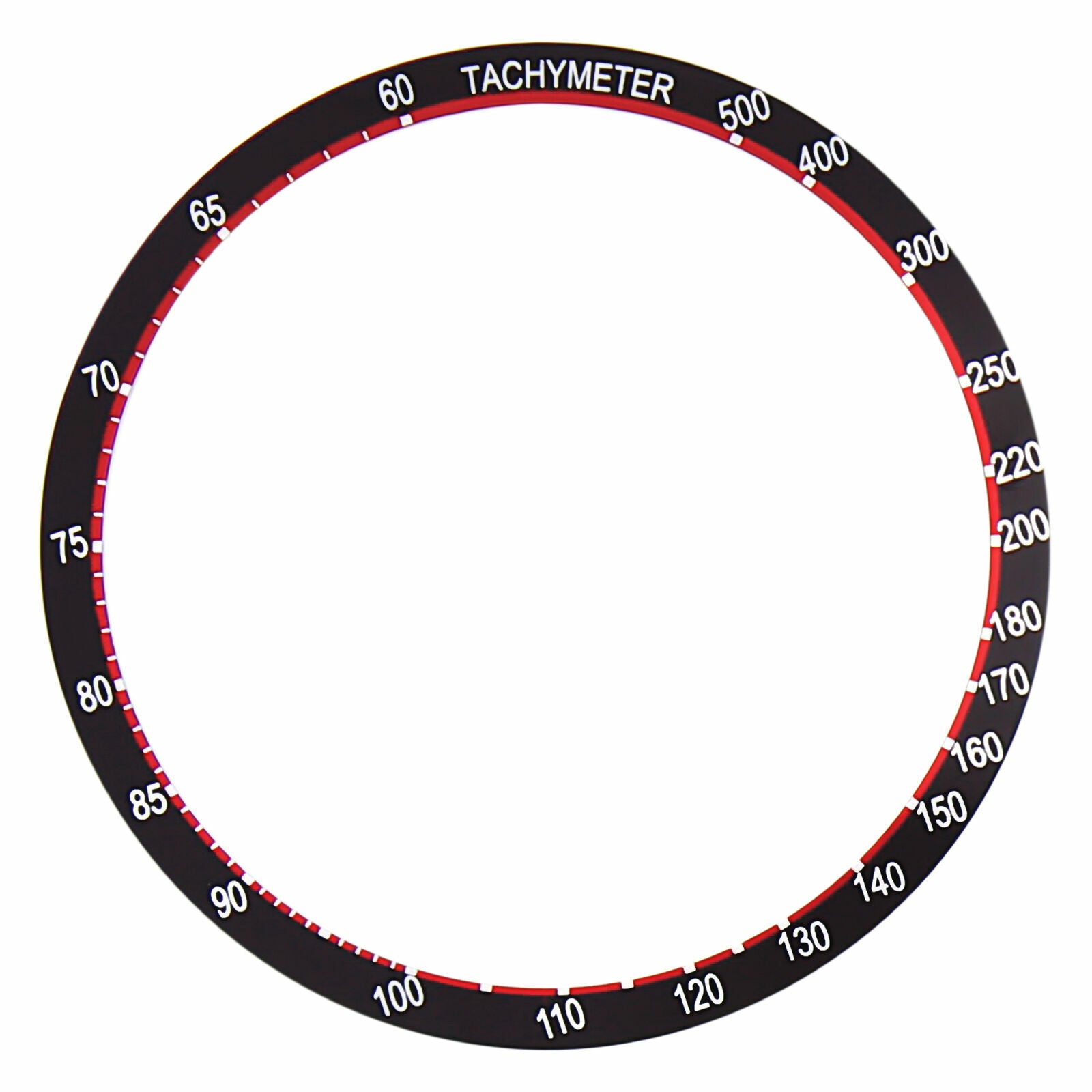 REPLACEMENT BEZEL INSERT BLACK/RED FOR WATCH 38.50MM X 33.30MM