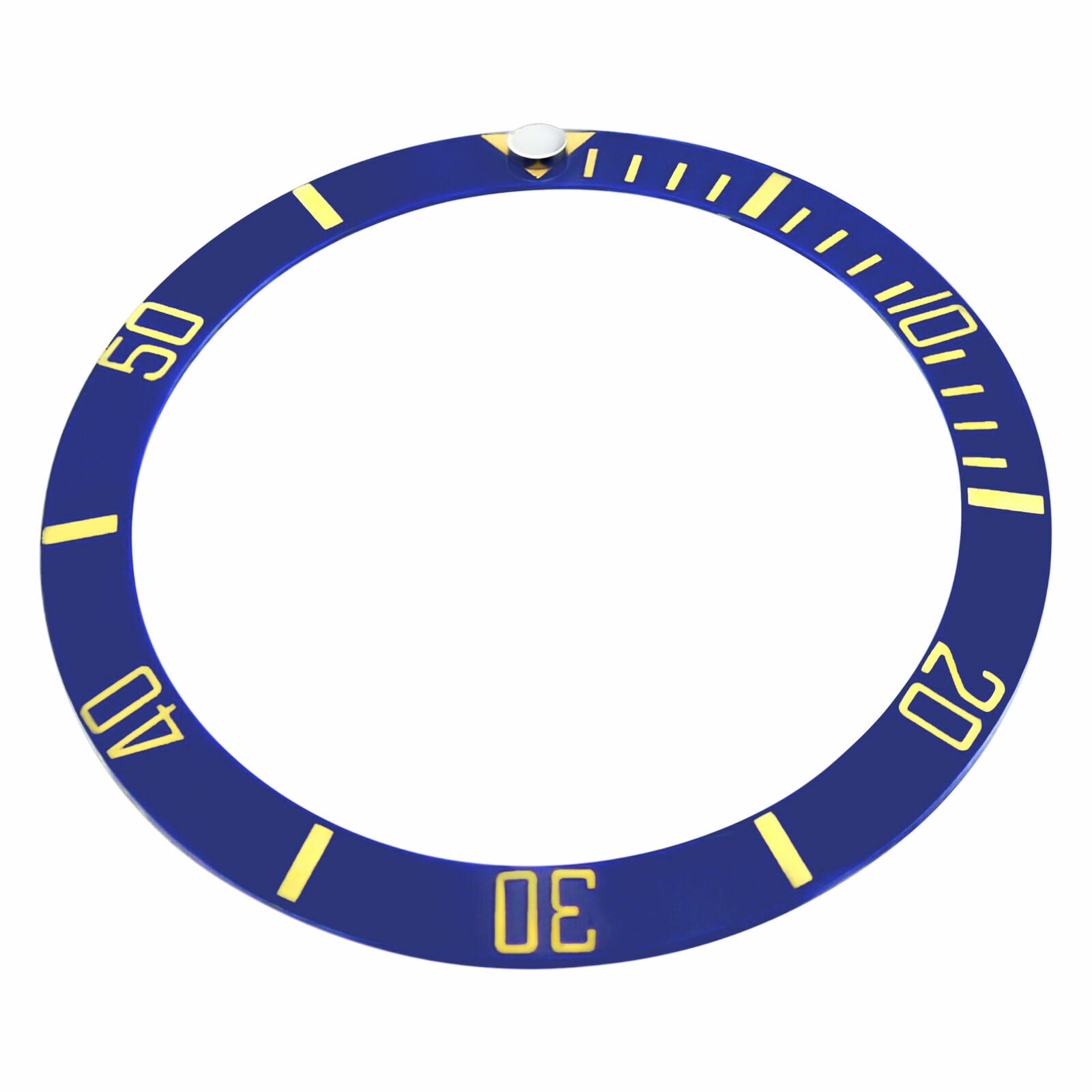 REPLACEMENT BLUE CERAMIC INSERT WITH GOLD FONT FOR WATCH 37.60MM X 30.70MM