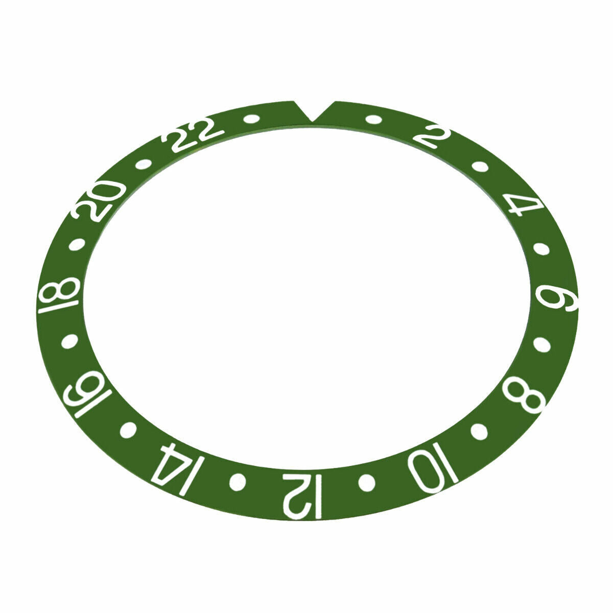 REPLACEMENT BEZEL INSERT GREEN FOR WATCH 37.70MM X 30.70MM