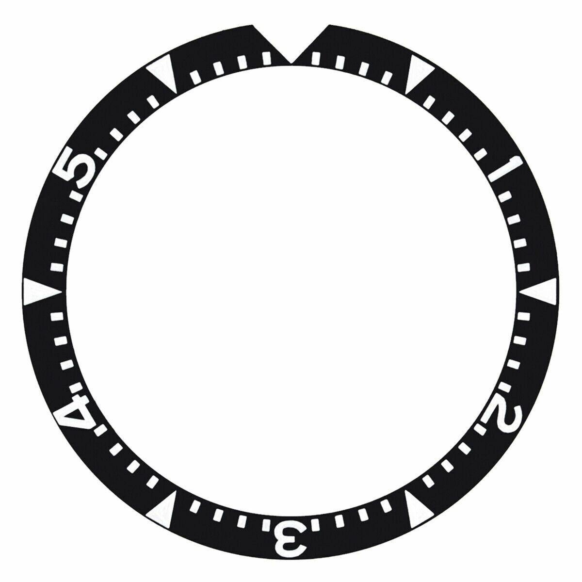 REPLACEMENT BEZEL INSERT BLACK WITH TRAINGLE FOR WATCH 36.40MM X 30.30MM