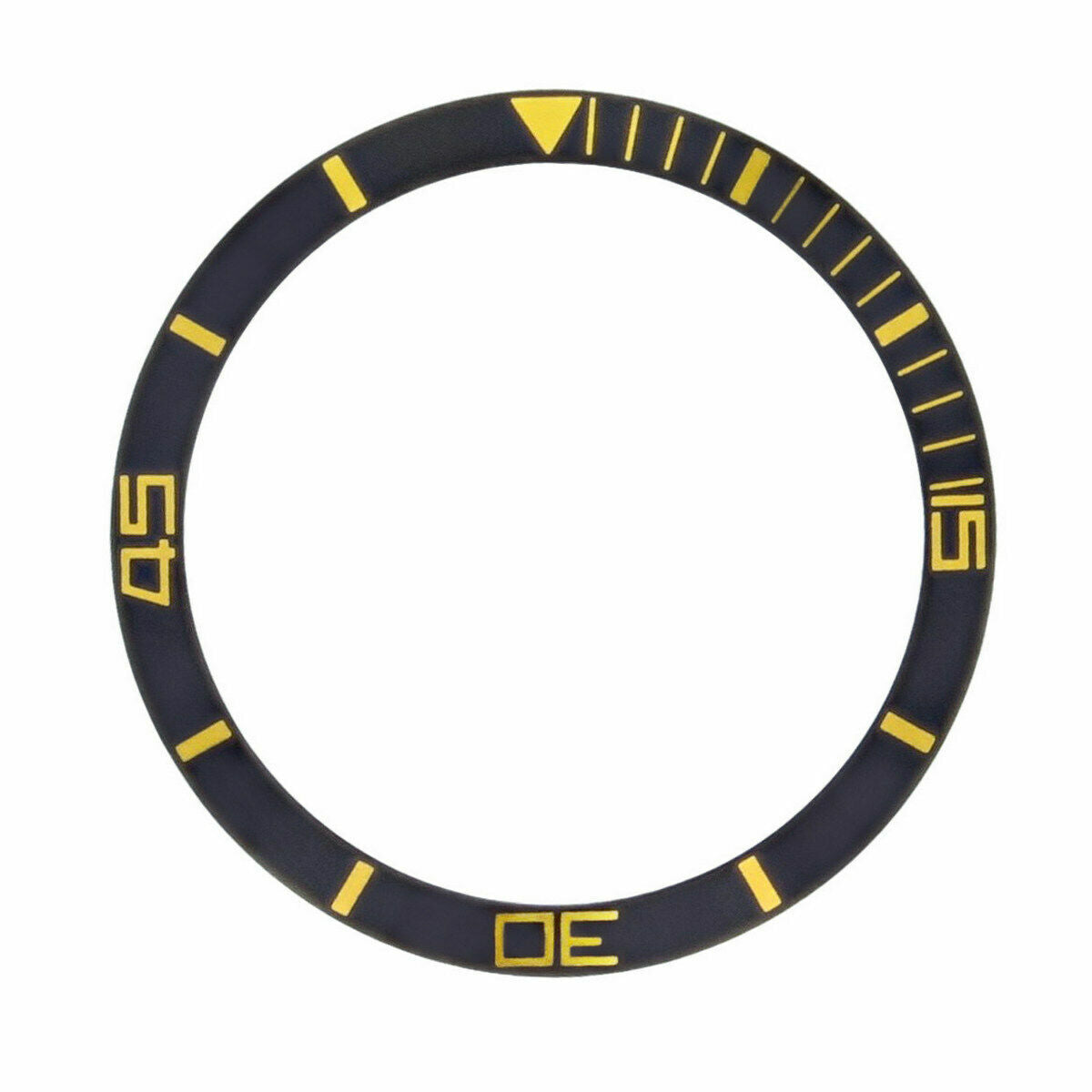 REPLACEMENT BEZEL INSERT BLACK WITH GOLD FONT FOR WATCH 30.10MM X 25MM