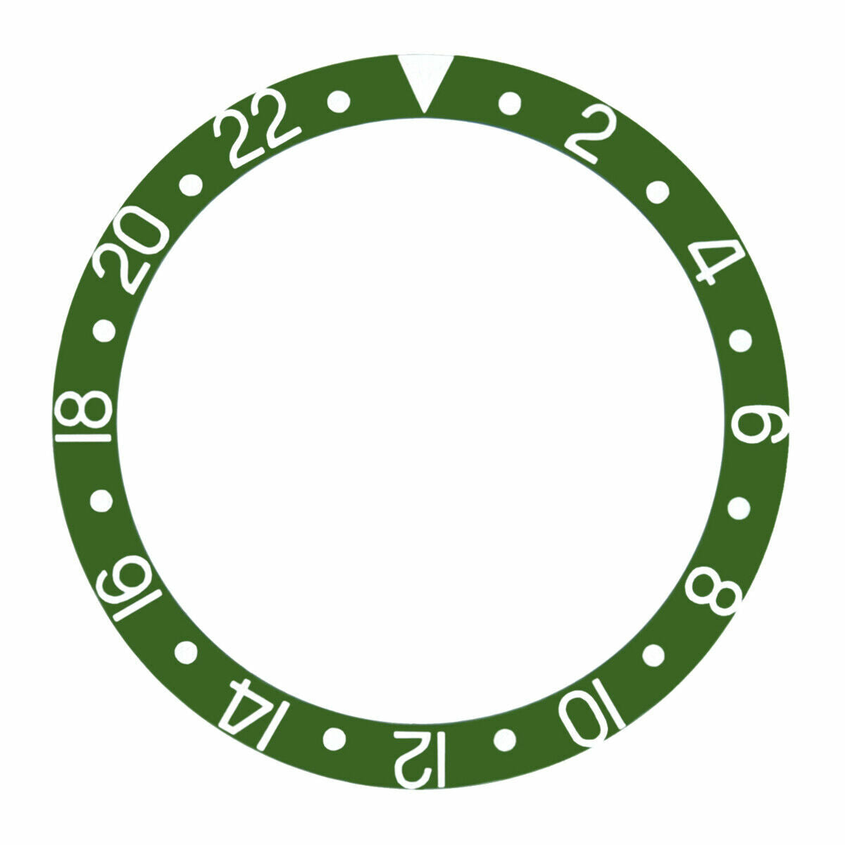 REPLACEMENT BEZEL INSERT GREEN FOR WATCH 37.70MM X 30.70MM