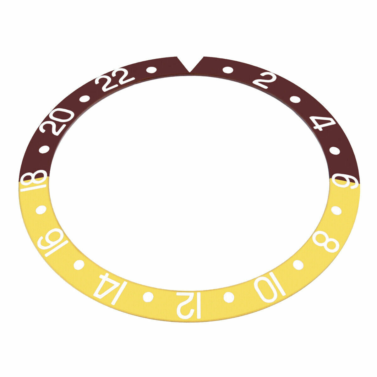 REPLACEMENT BEZEL INSERT BROWN/GOLD FOR WATCH 37.70MM X 30.70MM