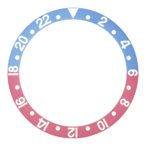 REPLACEMENT BEZEL INSERT BLE/RED FADED FOR WATCH 37.70MM X 30.70MM