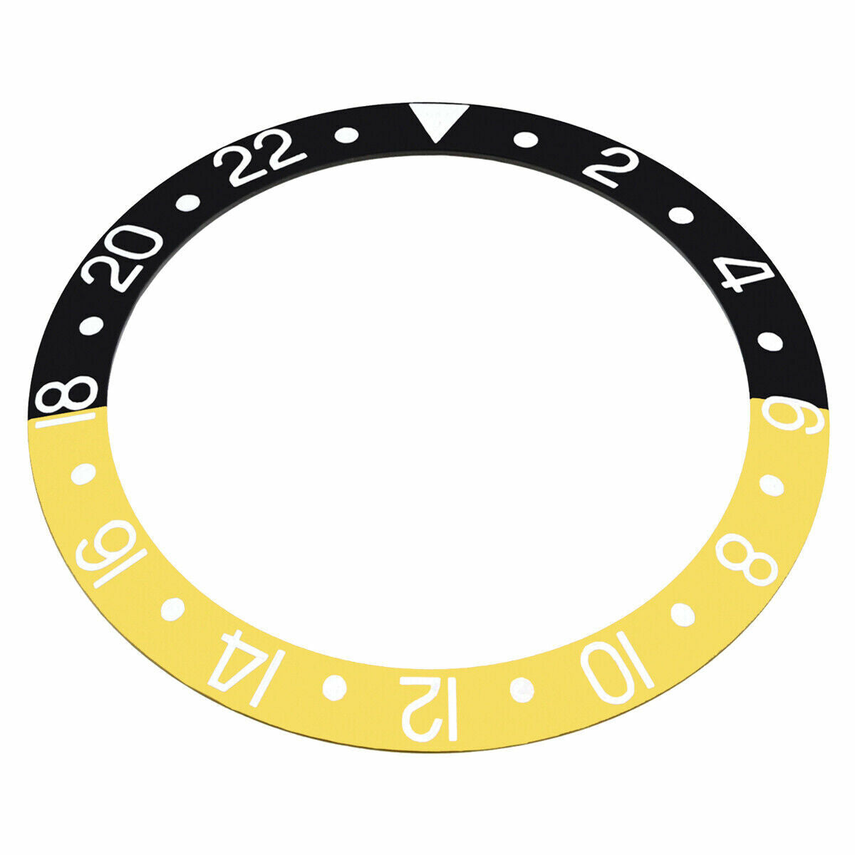 REPLACEMENT BEZEL INSERT BLACK/GOLD SILVER # FOR WATCH 37.80MM X 30.20MM