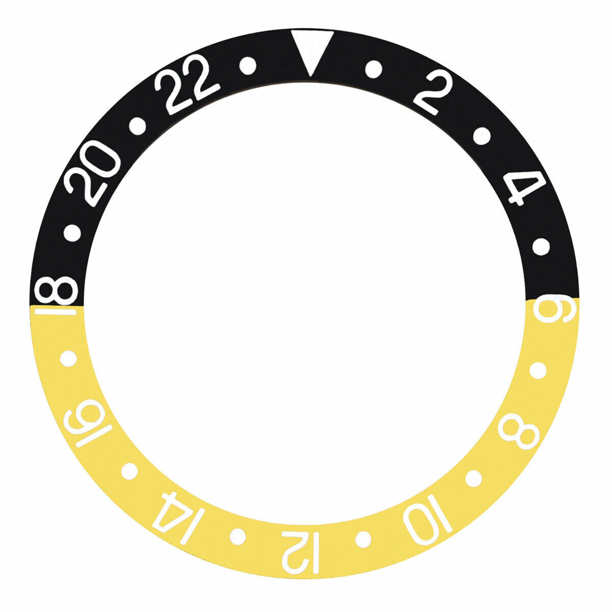 REPLACEMENT BEZEL INSERT BLACK/GOLD SILVER # FOR WATCH 37.80MM X 30.20MM