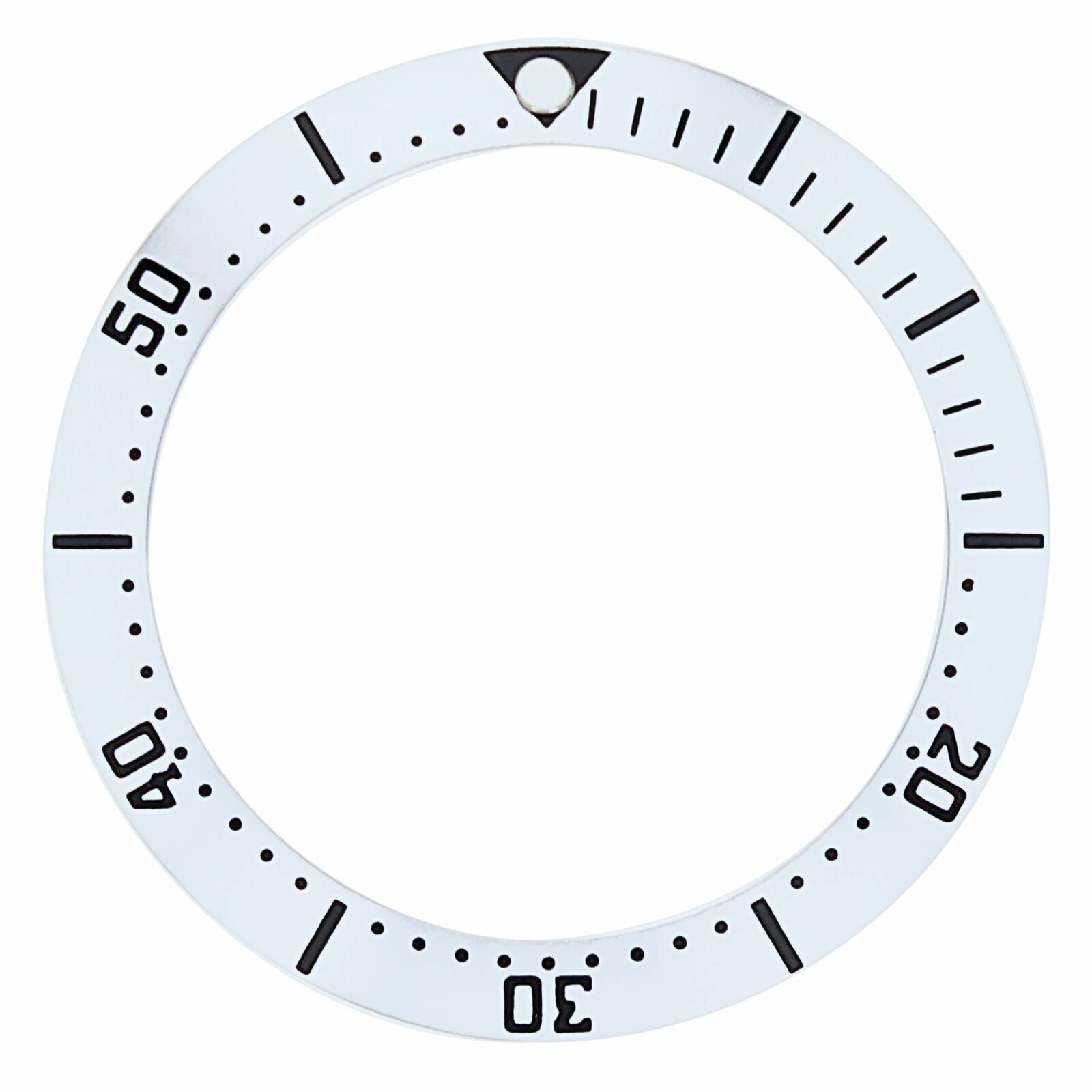 REPLACEMENT BEZEL INSERT SILVER WITH SMALL NUMBERS FOR WATCH 38.10MM X 30.50MM