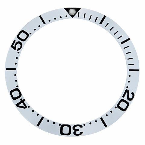 REPLACEMENT BEZEL INSERT SILVER LARGE NUMBERS FOR WATCH 38.10MM X 30.50MM