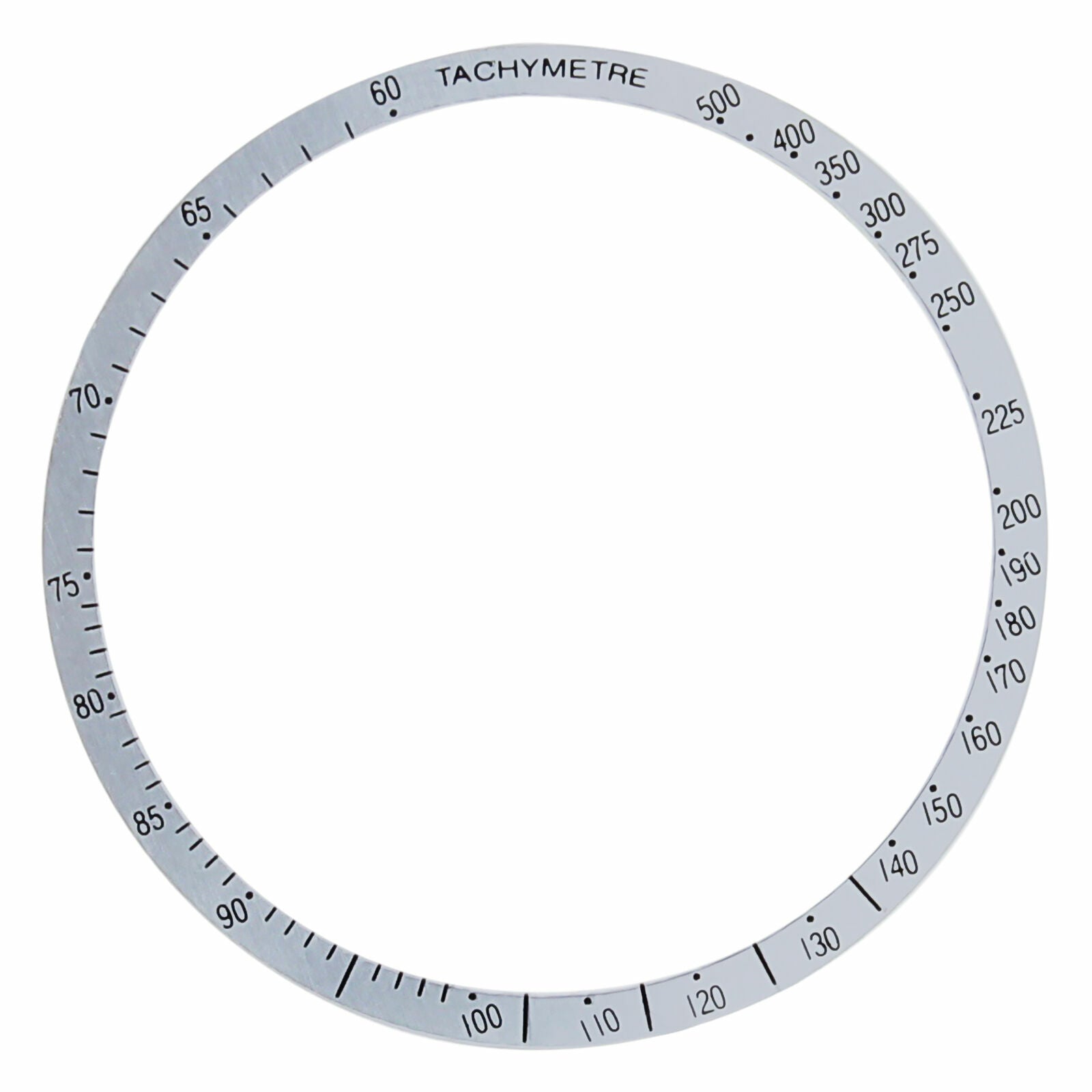 REPLACEMENT BEZEL INSERT SILVER FLAT FOR WATCH 38.60MM X 34MM