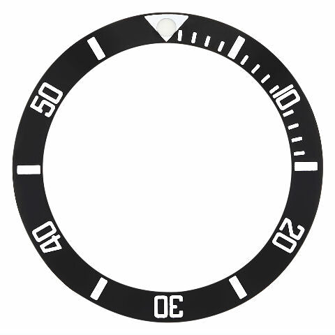 REPLACEMENT BEZEL INSERT BLACK SILVER FONT FOR WATCH 25.20MM X 20MM