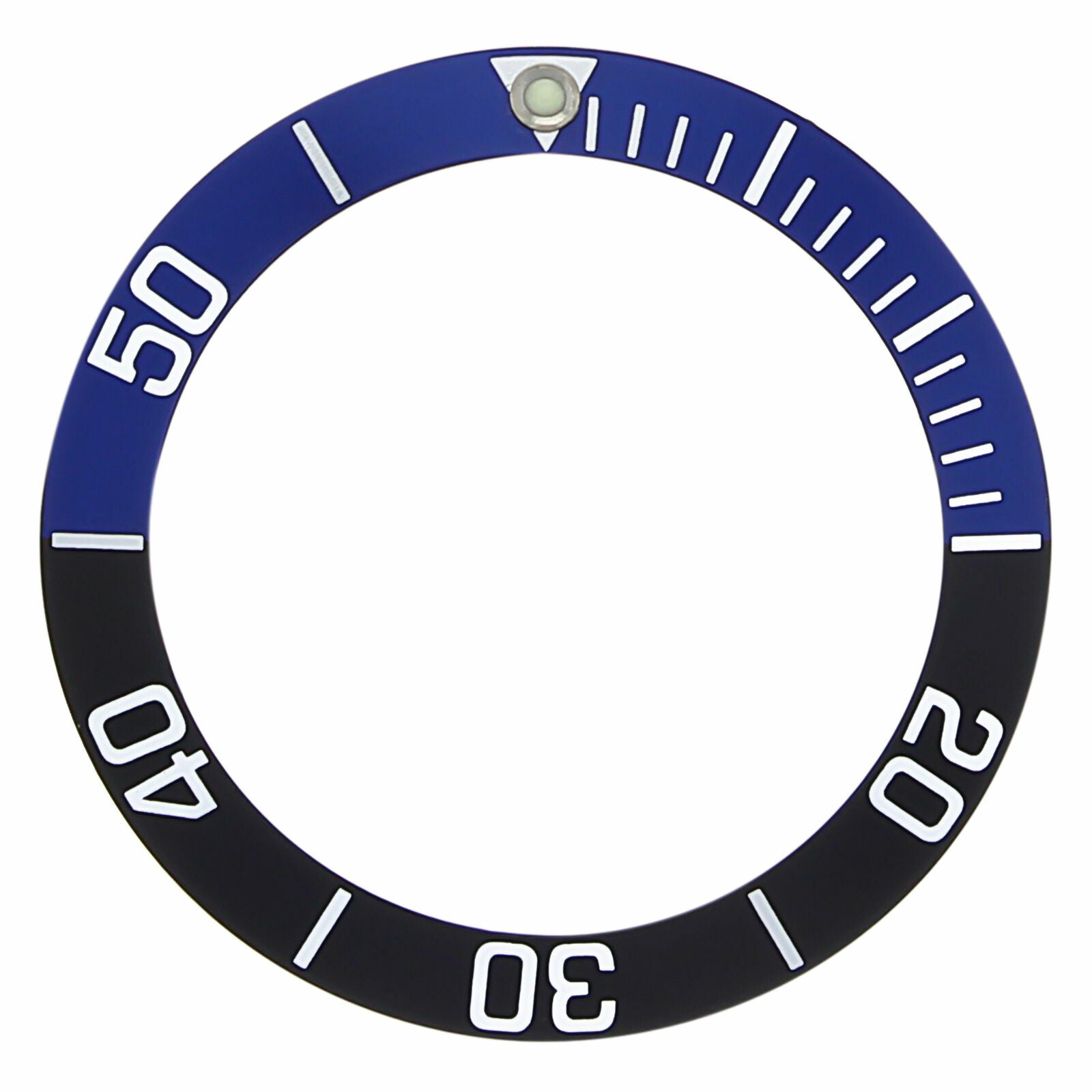 REPLACEMENT BEZEL INSERT BLACK/BLUE FOR WATCH 35.50MM X 27.50MM