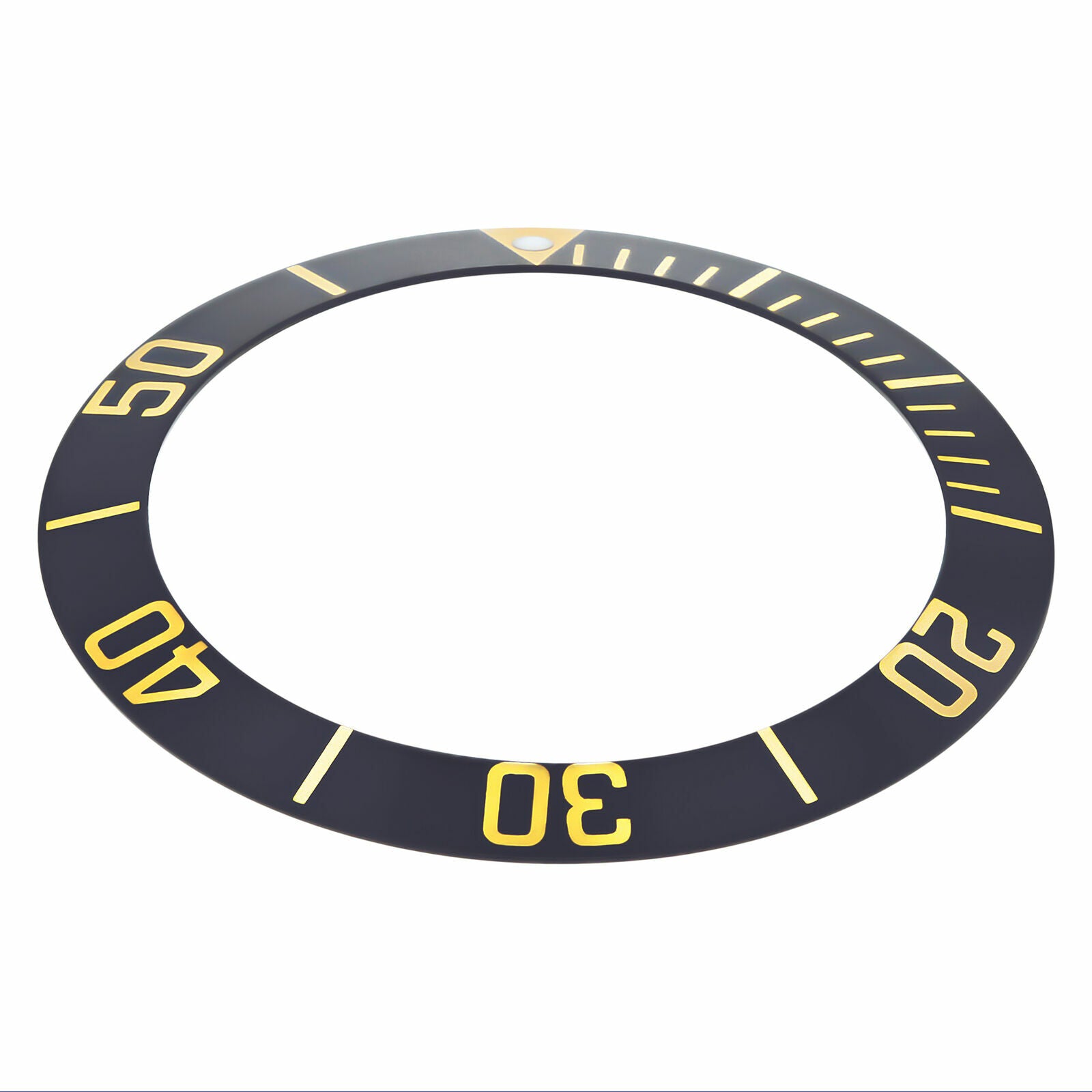 REPLACEMENT BEZEL INSERT BLACK W/GOLD NUMBER FOR WATCH 38.90MM X 30.10MM