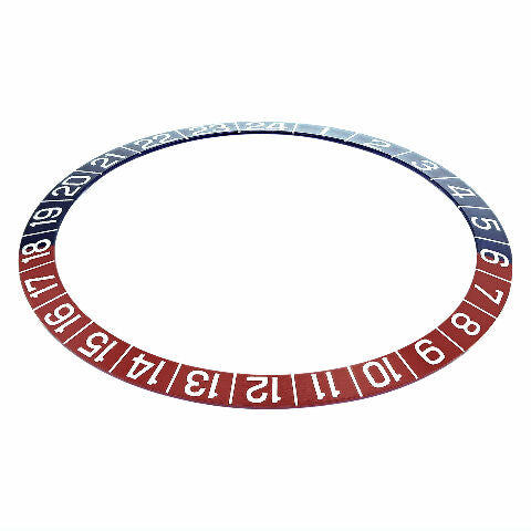 REPLACEMENT BEZEL INSERT RED/BLUE FOR WATCH 39.10MM X 33MM