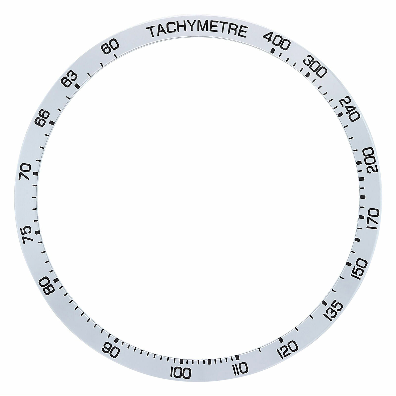 REPLACEMENT BEZEL INSERT SILVER FOR WATCH 42.80MM X 37.30MM
