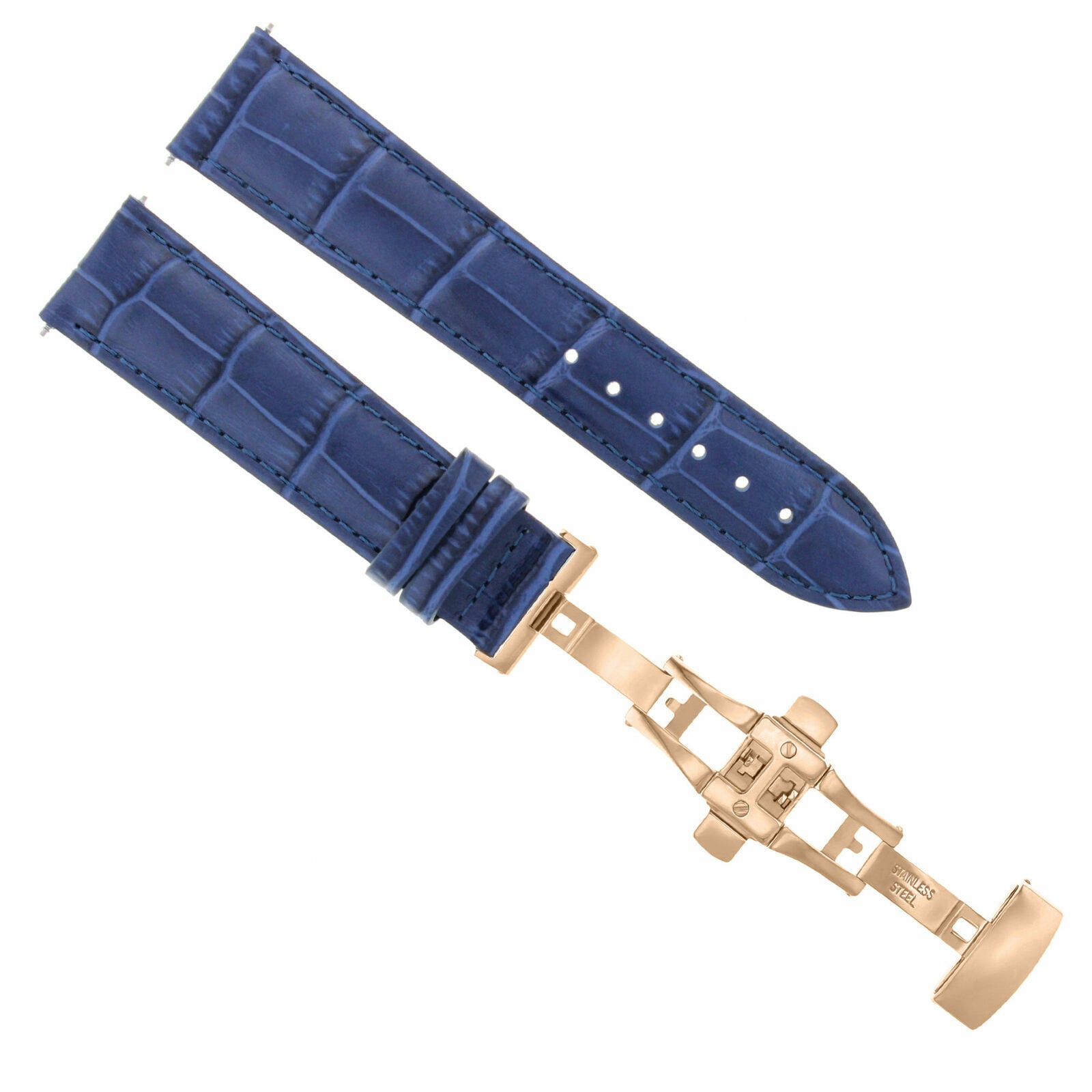 17-18-19-20-21-22-23-24MM LEATHER WATCH BAND STRAP FOR CITIZEN CLASP ROSE BLACK