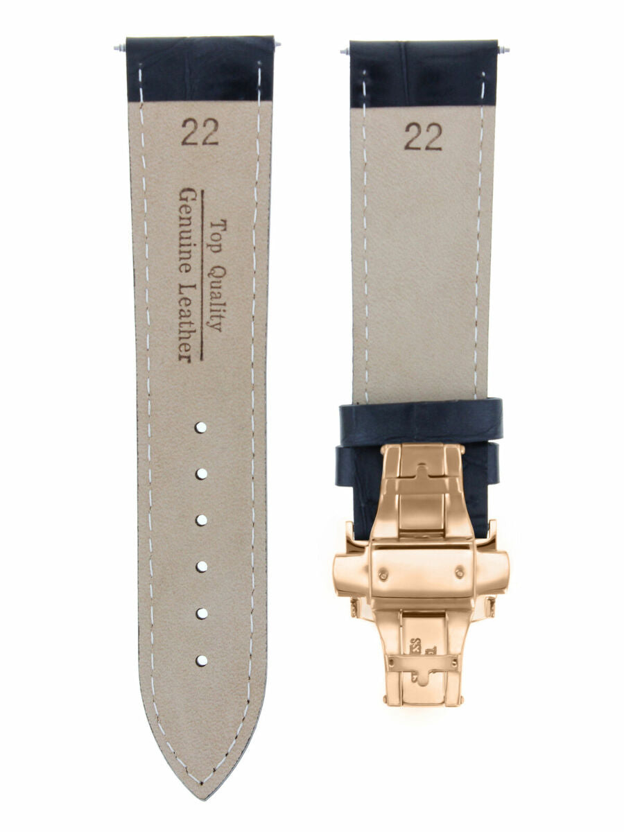 LEATHER WATCH BAND STRAP FOR CITIZEN CLASP ROSE BLACK - 17MM