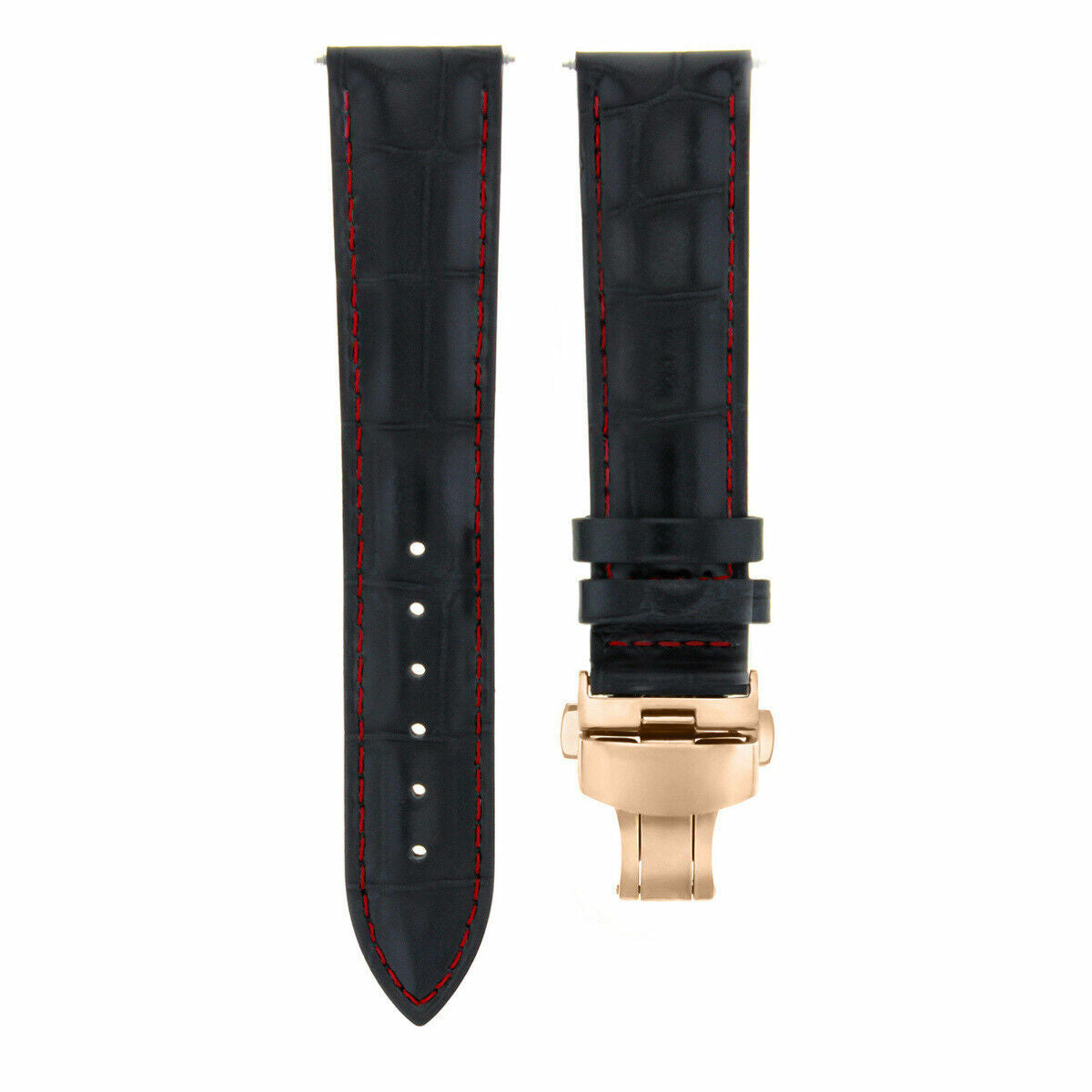 17-18-19-20-21-22-23-24MM LEATHER WATCH BAND STRAP FOR CITIZEN CLASP ROSE BLACK