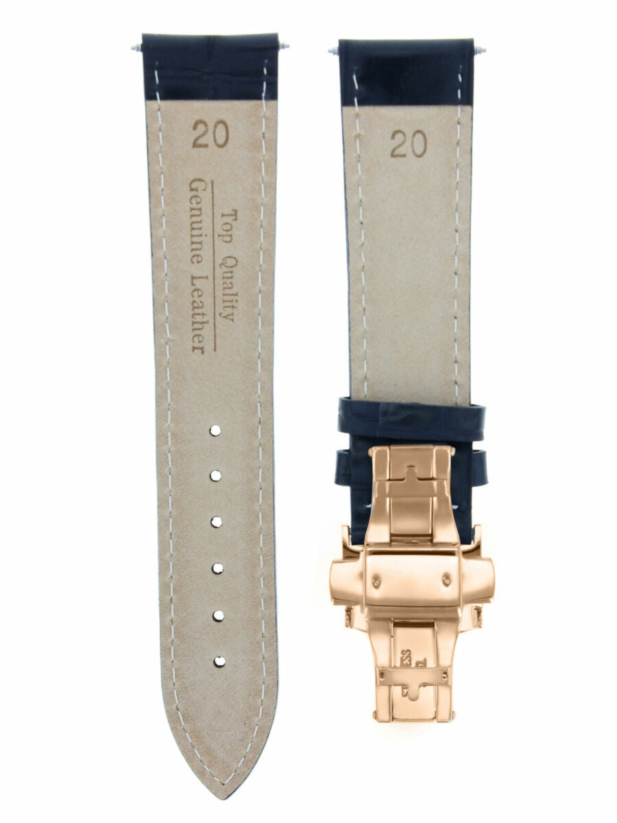 LEATHER WATCH BAND STRAP FOR CITIZEN CLASP ROSE BLACK - 17MM