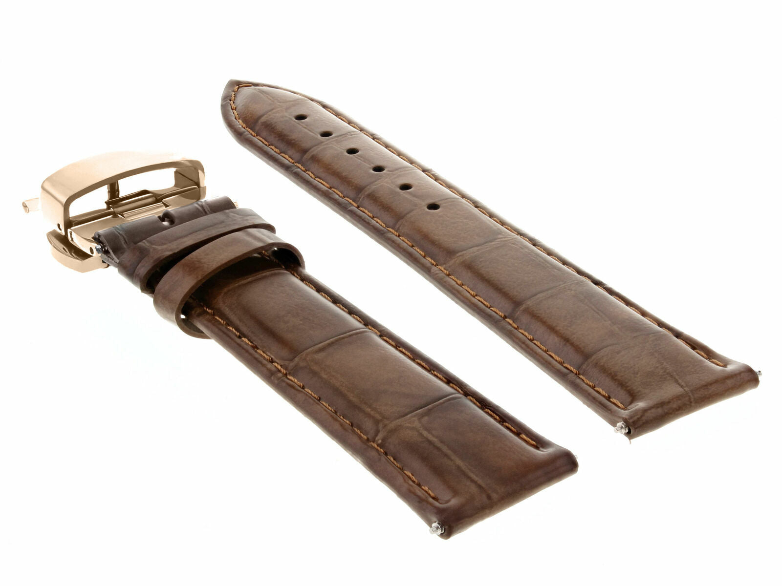 LEATHER WATCH BAND STRAP FOR CITIZEN CLASP ROSE BLACK - 17MM
