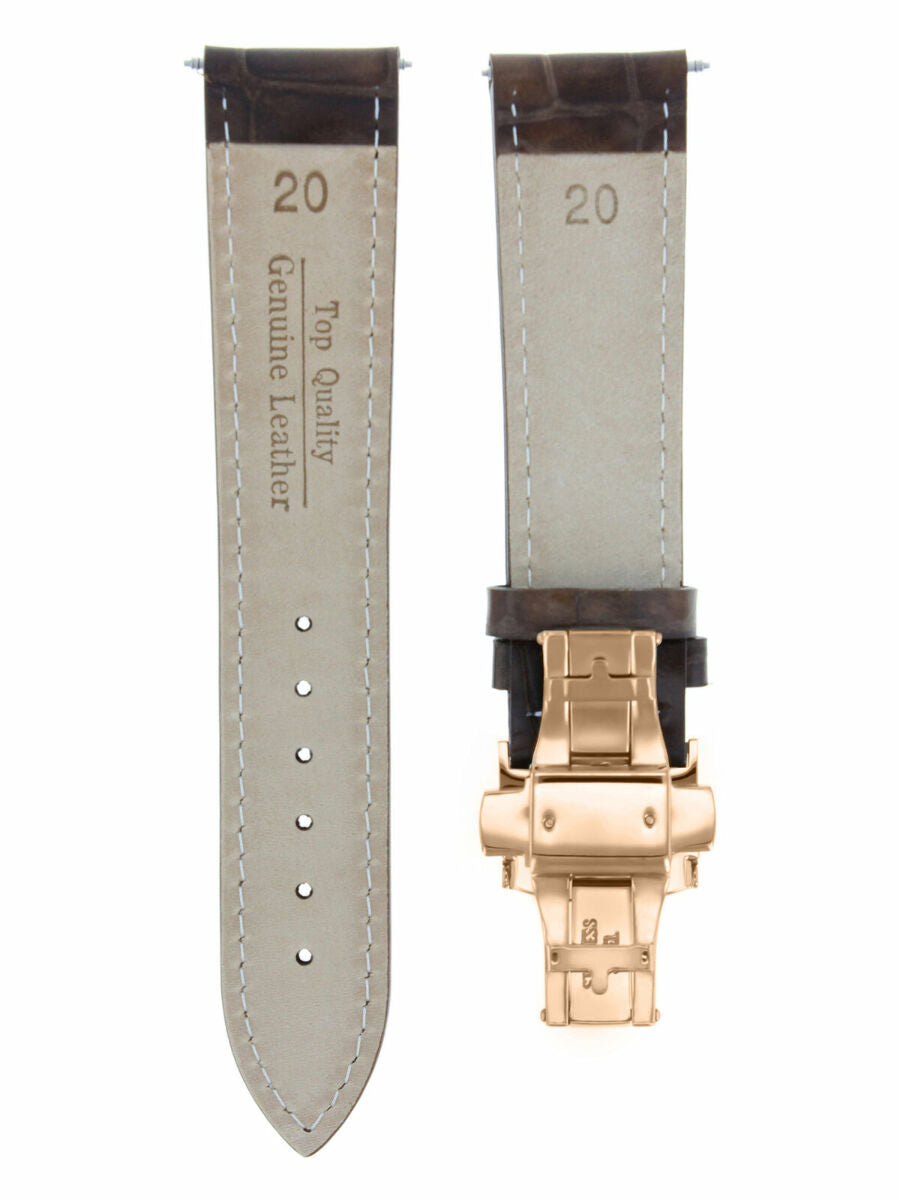 LEATHER WATCH BAND STRAP FOR CITIZEN CLASP ROSE BLACK - 17MM