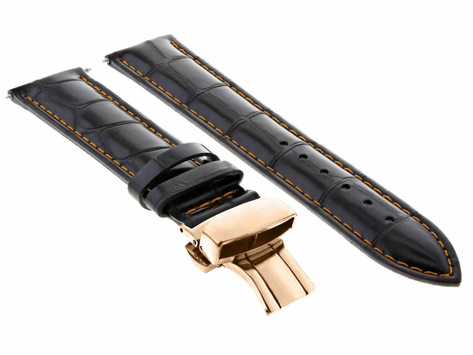 LEATHER WATCH BAND STRAP FOR CITIZEN CLASP ROSE BLACK - 17MM
