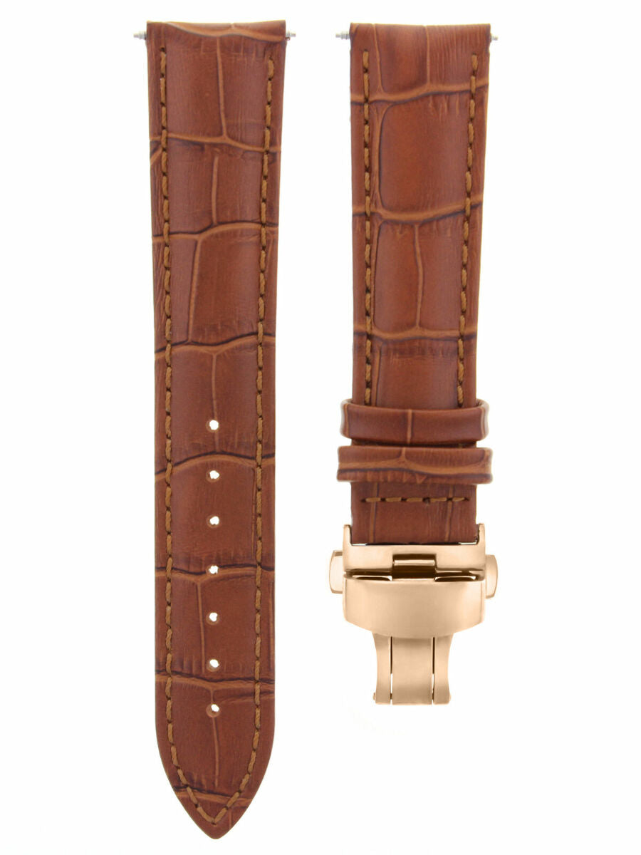 LEATHER WATCH BAND STRAP FOR CITIZEN CLASP ROSE BLACK - 17MM