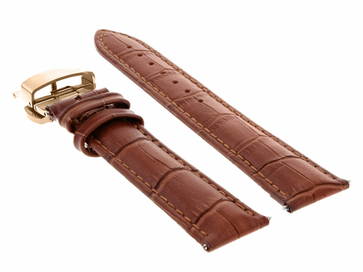 17-18-19-20-21-22-23-24MM LEATHER WATCH BAND STRAP FOR WRIST WATCH ROSE BLACK, Tan, view 4