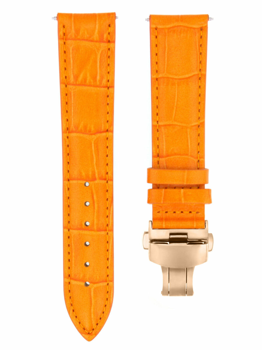 LEATHER WATCH BAND STRAP FOR CITIZEN CLASP ROSE BLACK - 17MM