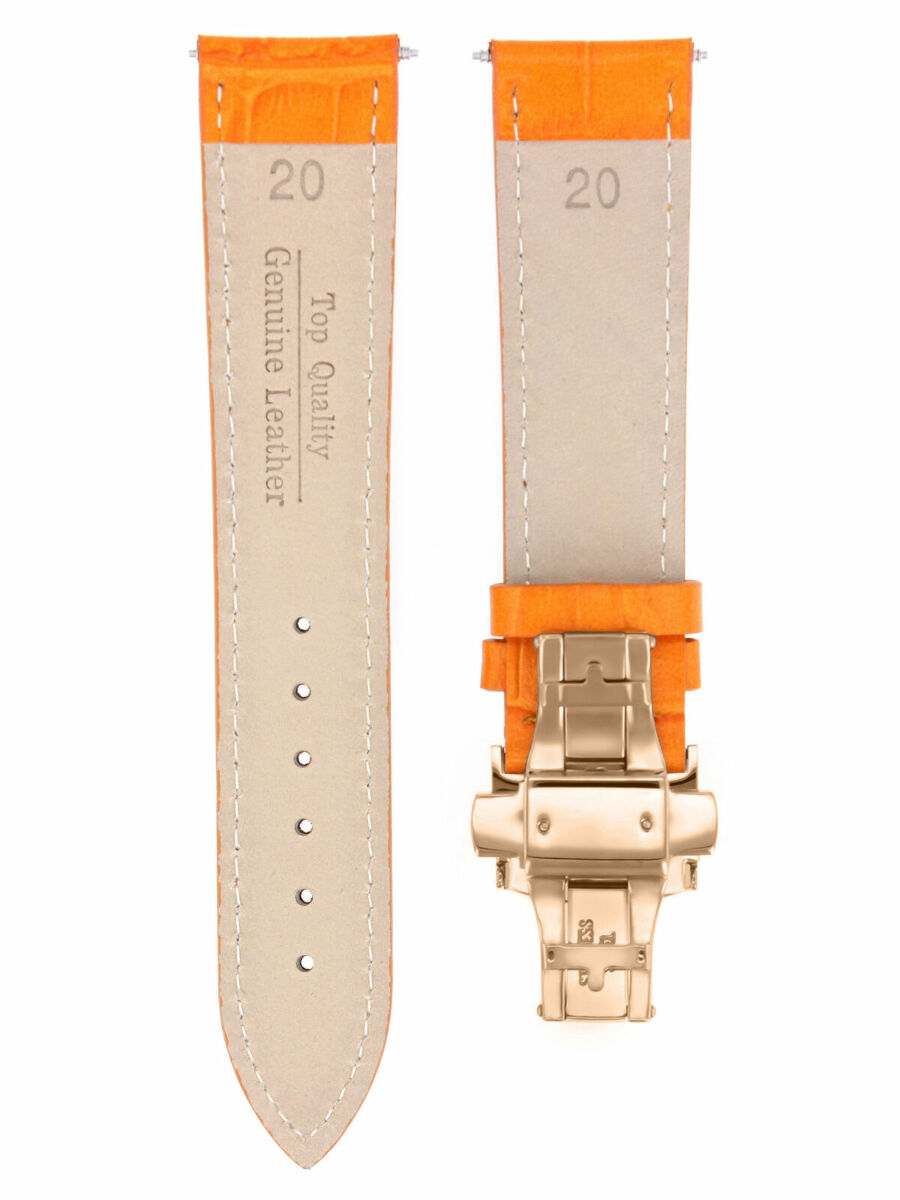 LEATHER WATCH BAND STRAP FOR CITIZEN CLASP ROSE BLACK - 21MM