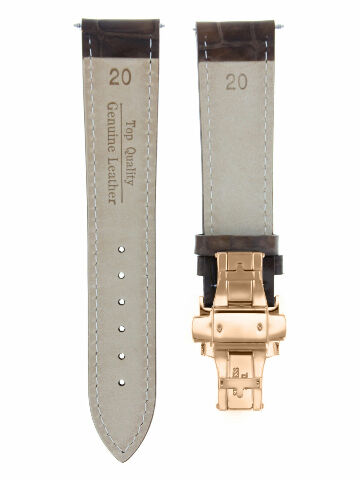 LEATHER WATCH BAND STRAP FOR CITIZEN CLASP ROSE BLACK - 22MM