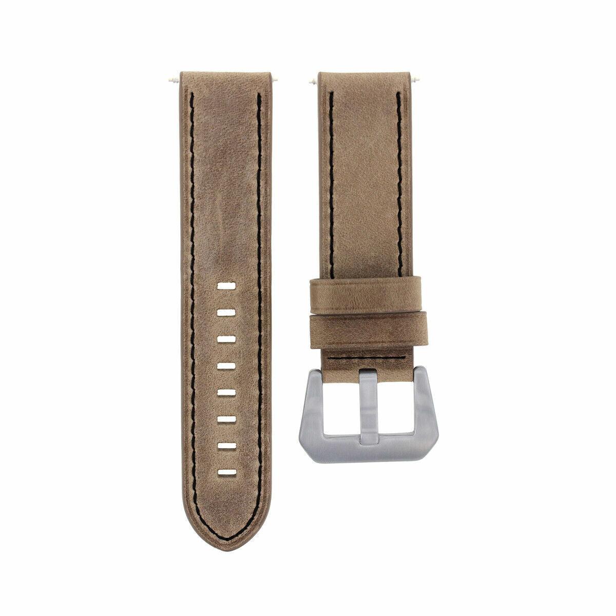 20-22-24MM LEATHER WATCH BAND STRAP FOR BREITLING CHRONOMAT BENTLEY COLT WATCH, Sand with Black Stitching, view 2