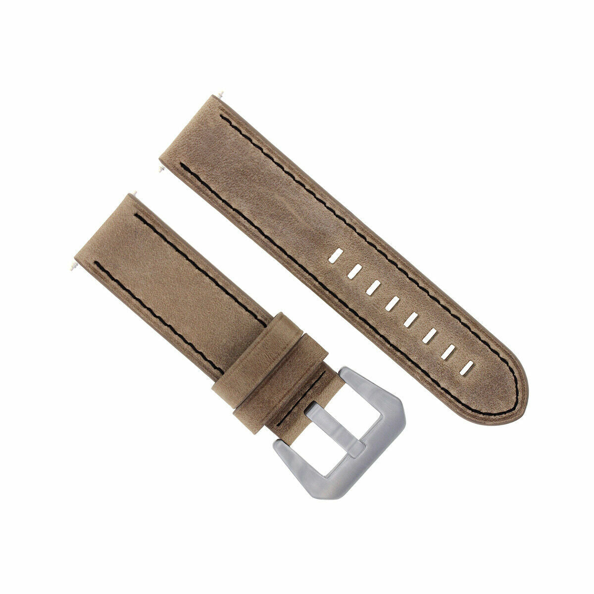 20-22-24MM LEATHER WATCH BAND STRAP FOR BREITLING CHRONOMAT BENTLEY COLT WATCH, Sand with Black Stitching, view 3