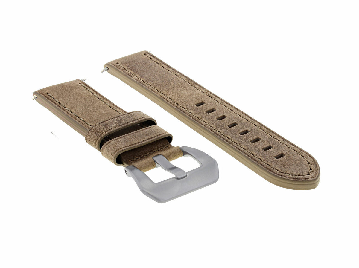20-22-24MM LEATHER WATCH BAND STRAP FOR BREITLING CHRONOMAT BENTLEY COLT WATCH, Sand, front view