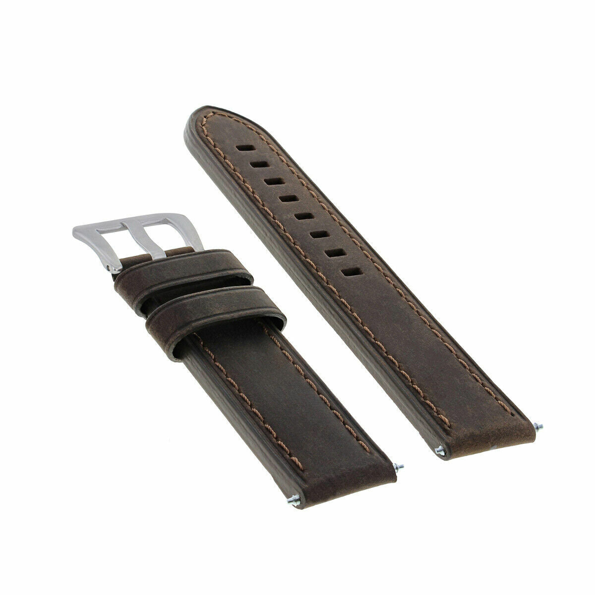 20-22-24MM LEATHER WATCH BAND STRAP FOR BREITLING CHRONOMAT BENTLEY COLT WATCH, Dark Brown, view 4