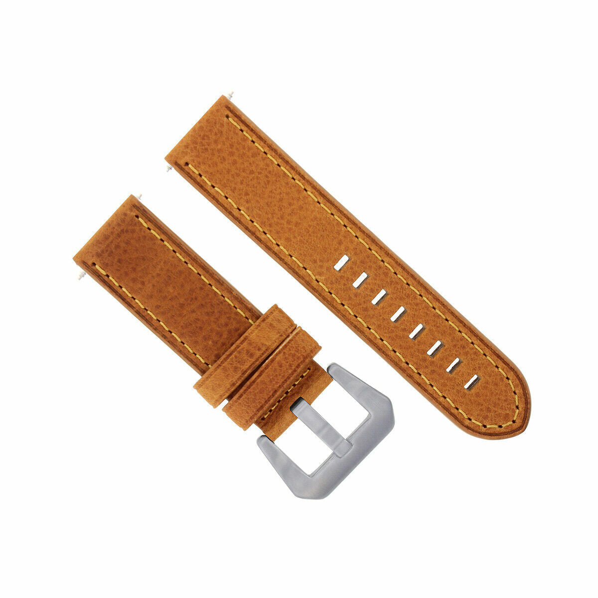 20-22-24MM LEATHER WATCH BAND STRAP FOR BREITLING CHRONOMAT BENTLEY COLT WATCH, Tan with Orange Stitching, view 3