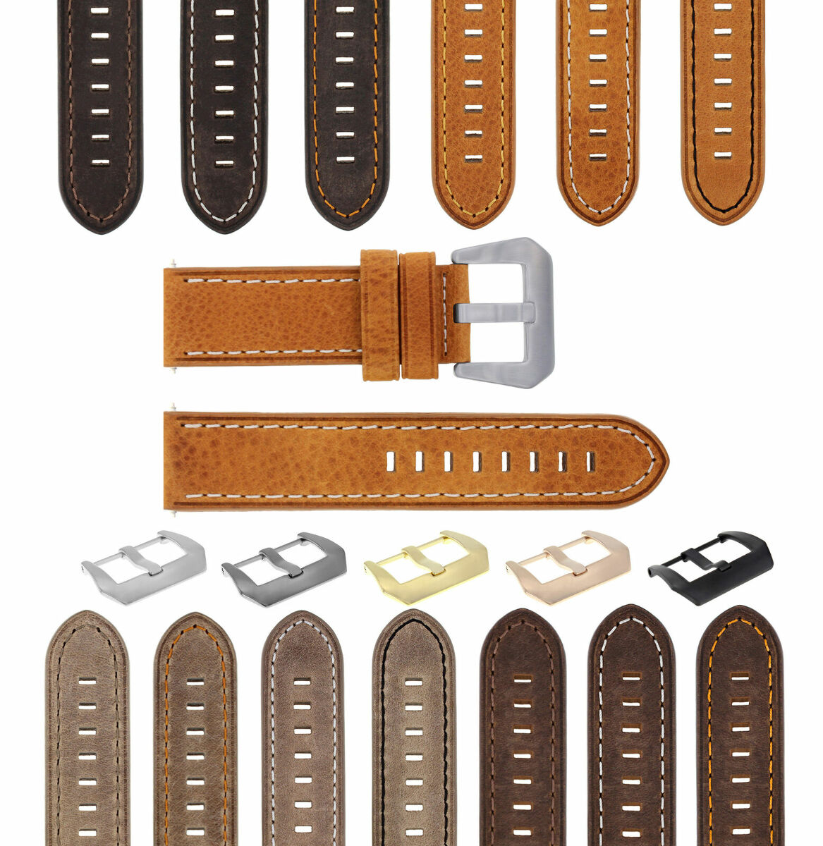 20-22-24MM LEATHER WATCH BAND STRAP FOR BREITLING CHRONOMAT BENTLEY COLT WATCH