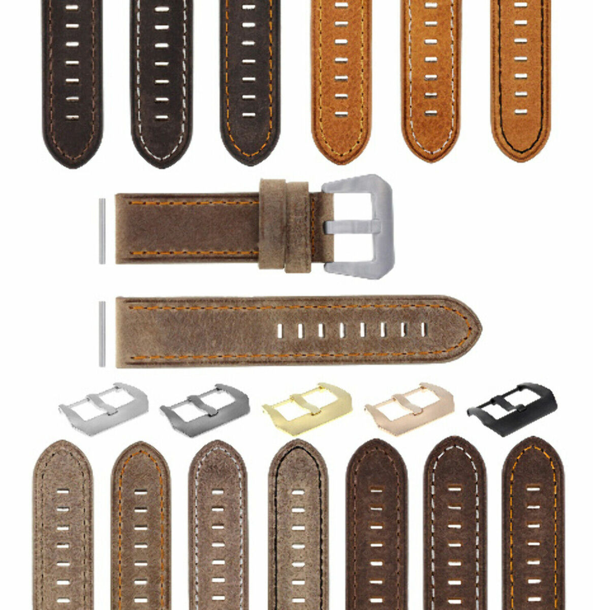 22-24MM PREMIUM PAM LEATHER WATCH STRAP BAND FOR 40- 44MM PANERAI GMT WATCH