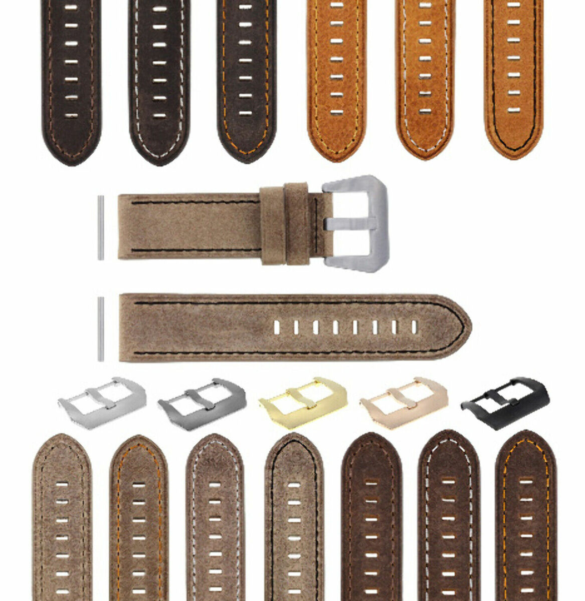 22-24MM PREMIUM PAM LEATHER WATCH STRAP BAND FOR 40- 44MM PANERAI GMT WATCH