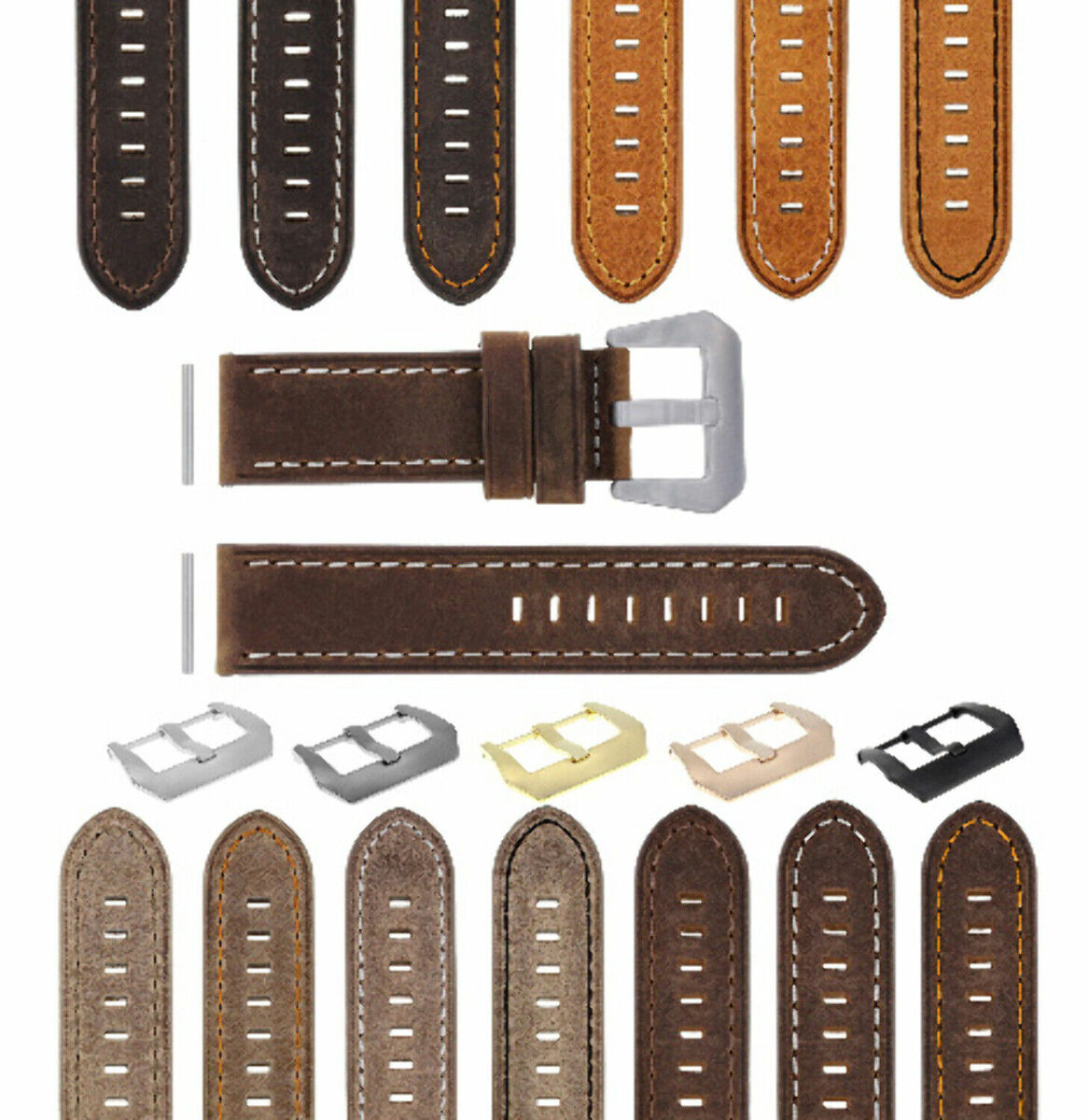 22-24MM PREMIUM PAM LEATHER WATCH STRAP BAND FOR 40- 44MM PANERAI GMT WATCH
