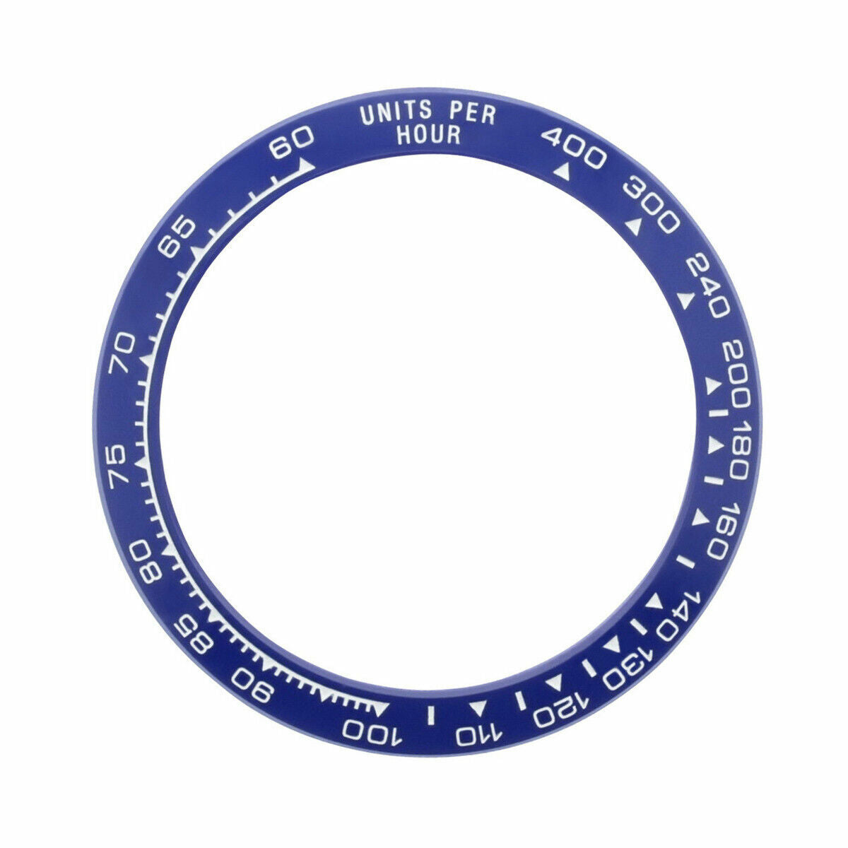 REPLACEMENT CERAMIC BEZEL INSERT BLUE WITH WHITE ENGRAVING FOR WATCH 38.50MM X 30.20MM