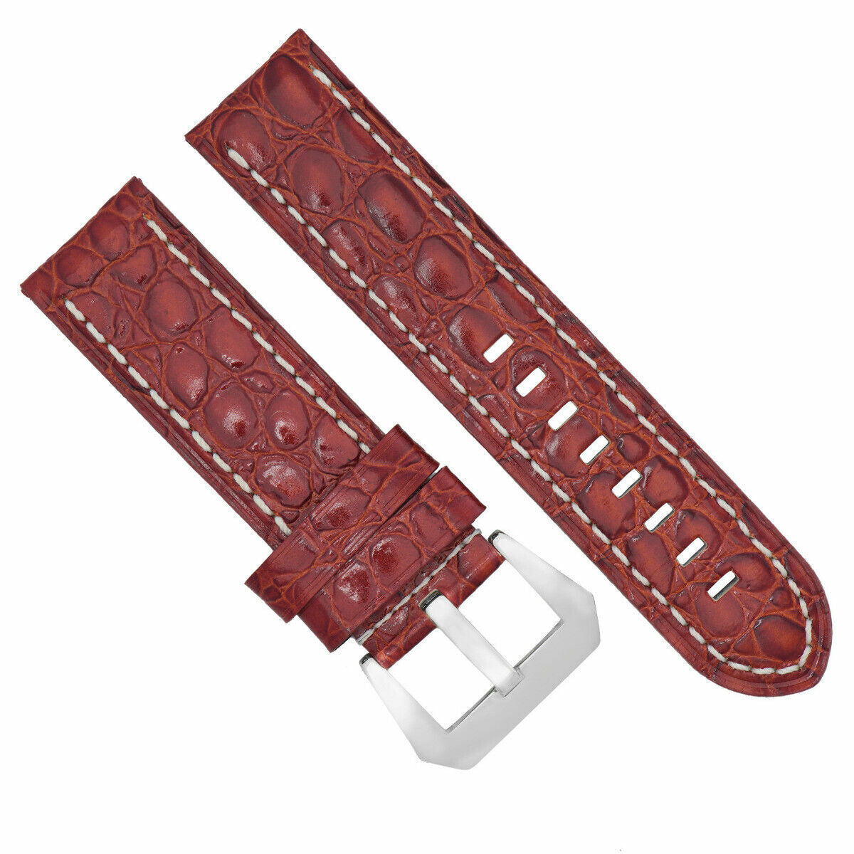 24MM GATOR LEATHER WATCH BAND PAM STRAP FOR FOR BREITLING CHRONOMAT BENTLEY COLT