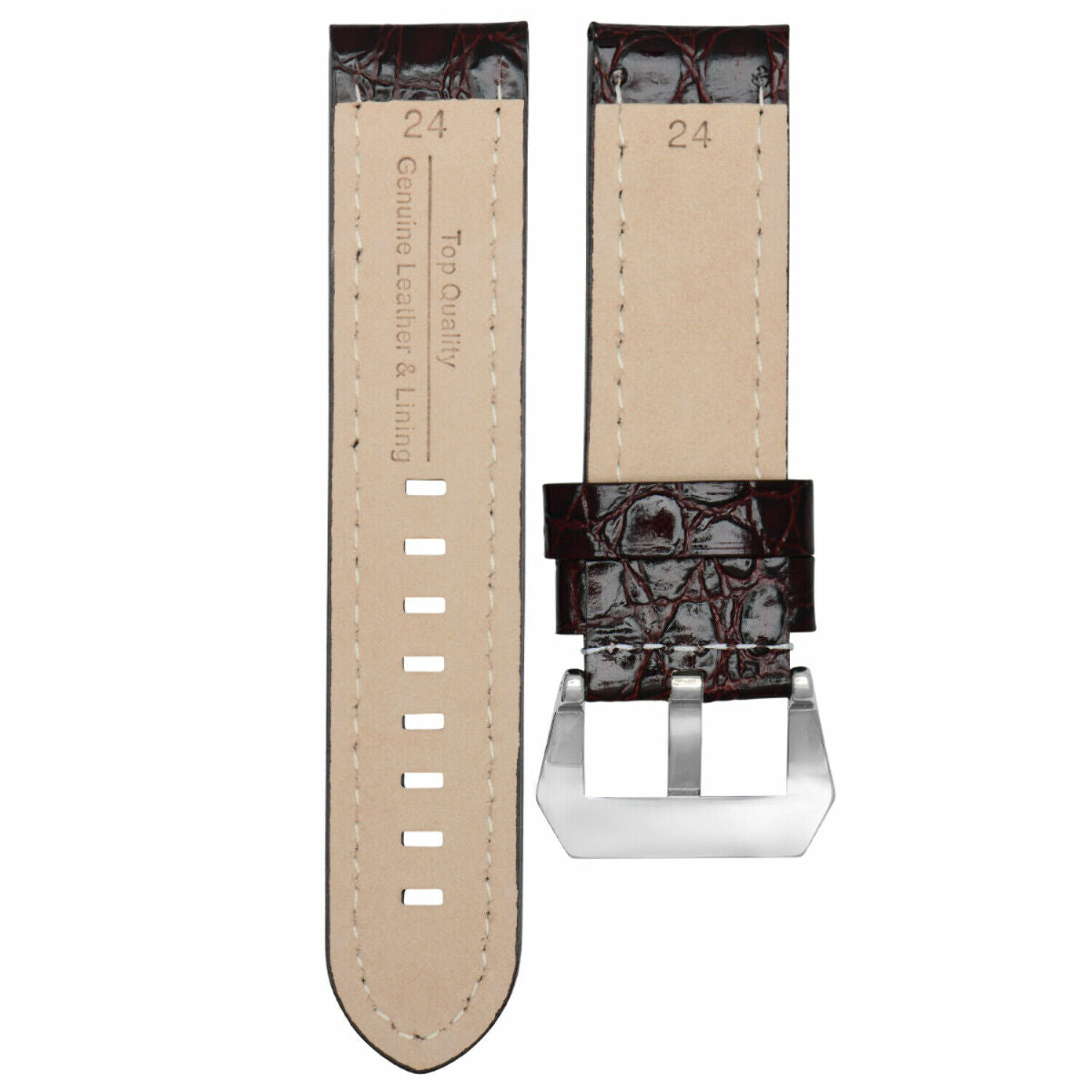 24MM Leather Watch Band Strap for 44MM Big PAM Panerai Marina Luminor GMT