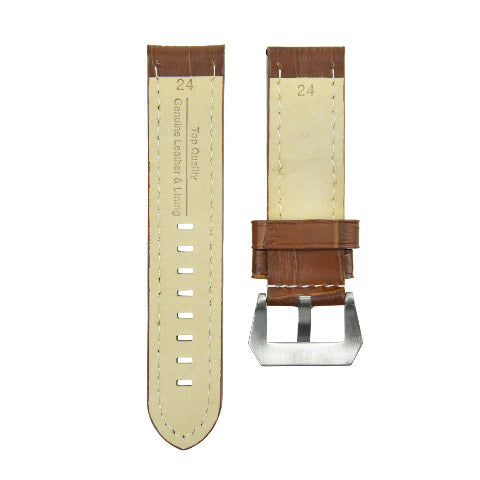 24MM Genuine Replacement Cow Leather Strap for Universal Watch Band, underside view
