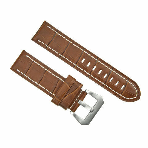24MM GENUINE REPLACEMENT COW LEATHER STRAP FOR UNIVERSAL WATCH BAND