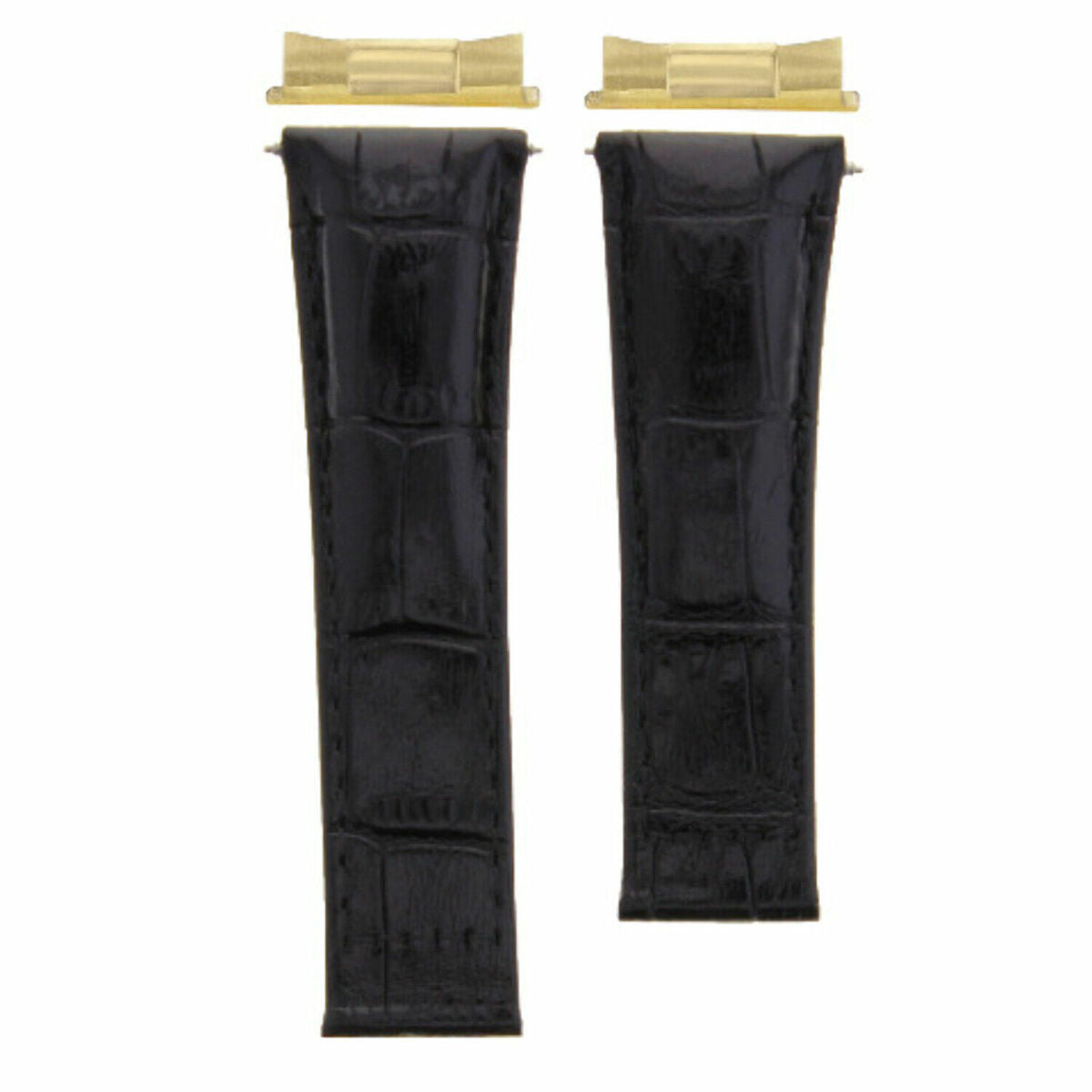 20MM LEATHER WATCH BAND STRAP FITS ALL ROLEX DAYTONA MODEL WATCH WITH ENDPIECES - Gold