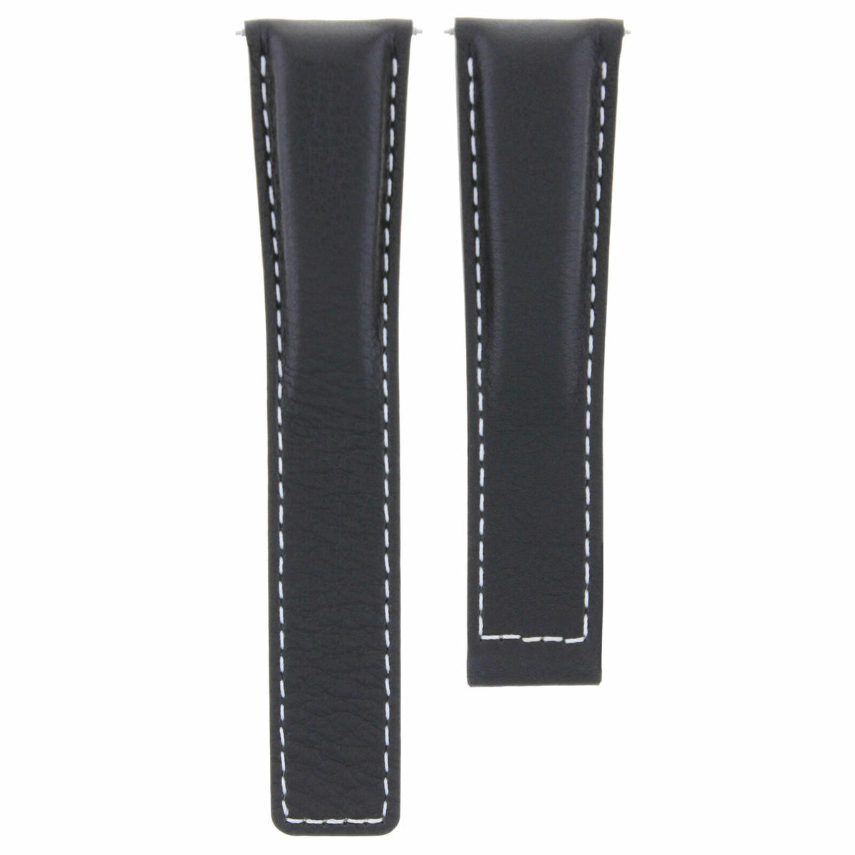 19-20-22MM Leather Watch Band Strap Universal Deployment Clasp Two-piece Strap