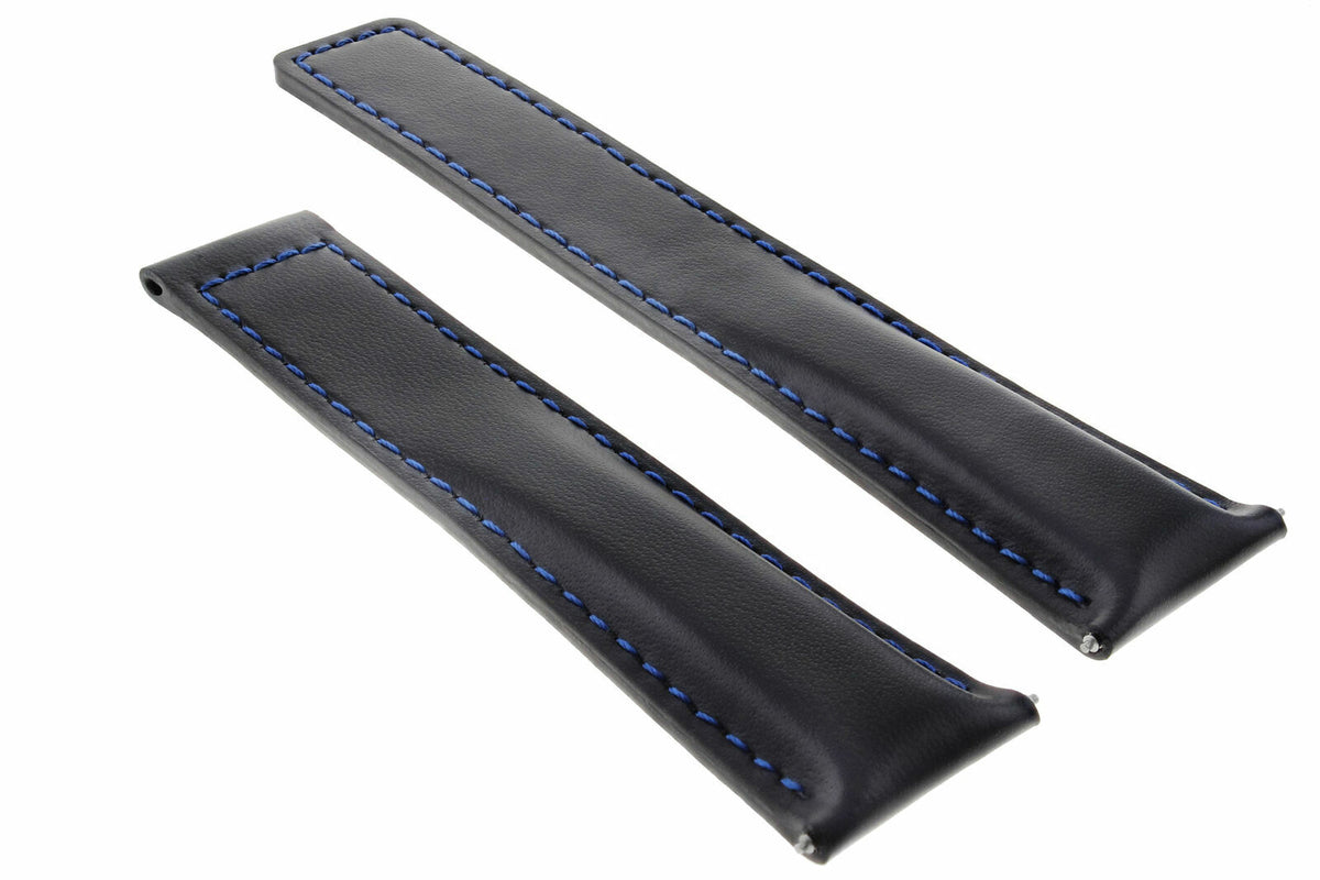 19-20-22MM Leather Watch Band Strap Universal Deployment Clasp Two-piece Strap