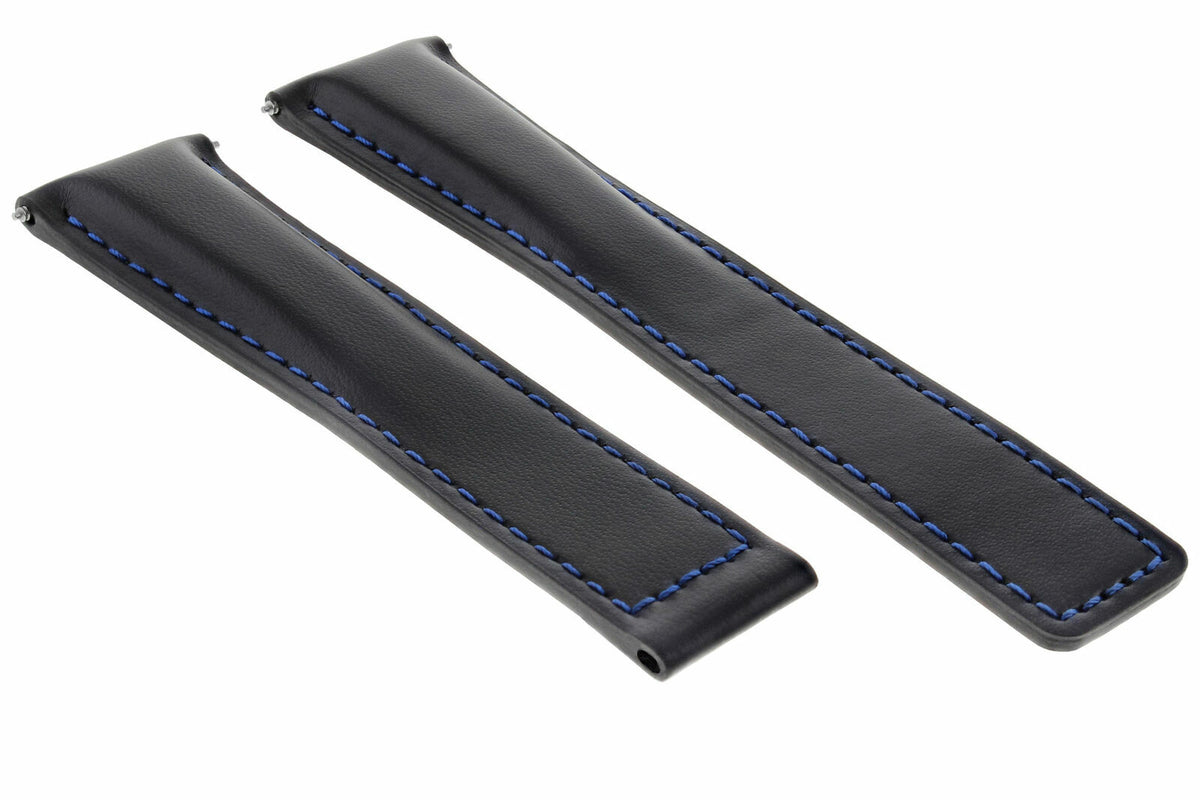 19-20-22MM Leather Watch Band Strap Universal Deployment Clasp Two-piece Strap, front view