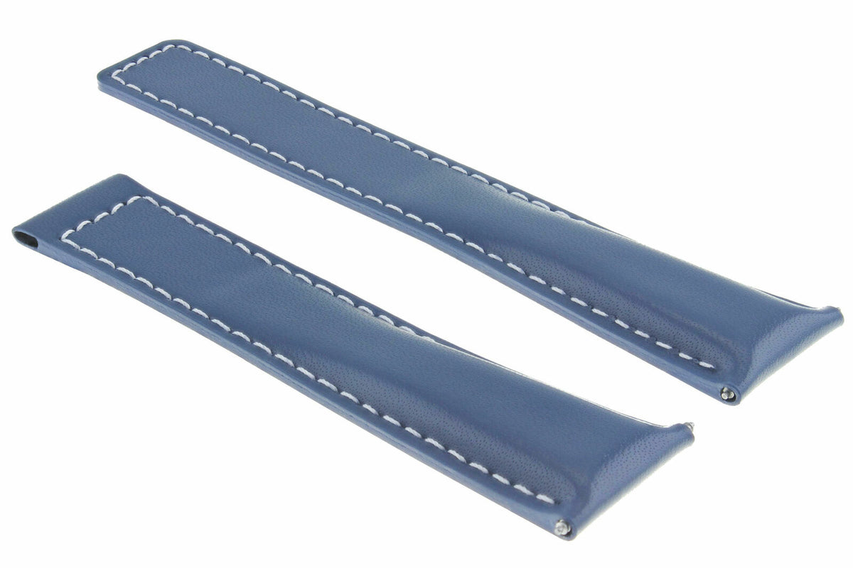 19-20-22MM Leather Watch Band Strap Universal Deployment Clasp Two-piece Strap